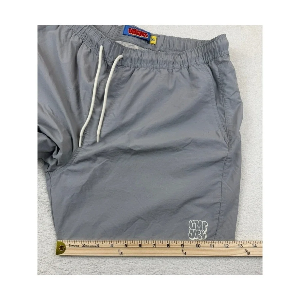 Empyre Mens Gray Recycled Nylon Mesh Lined Swim Trunks Shorts‎ XL